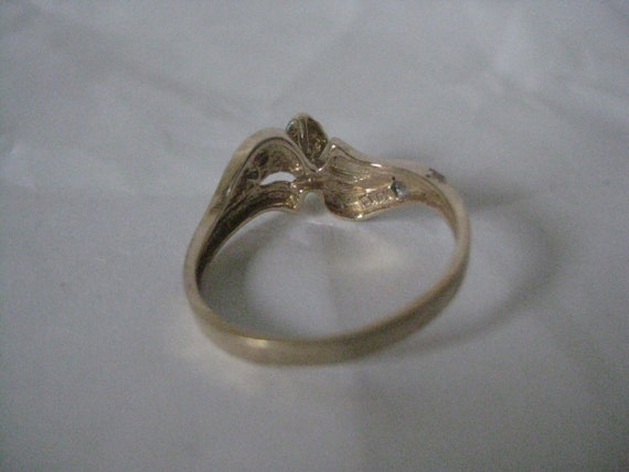 10K Clear Stones Yellow Gold Ring size 7 Solid Ka… - image 7