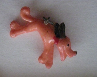 Pluto Dog Cracker Jack Charm Vintage Plastic Orange Puppy