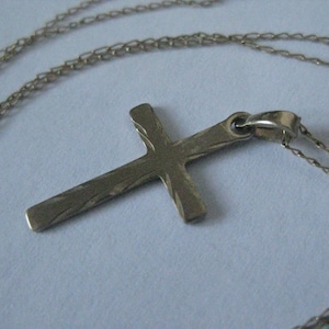 Cross Christian Pendant 14K Yellow Gold Necklace Vintage Karat KT Solid Diamond Cut