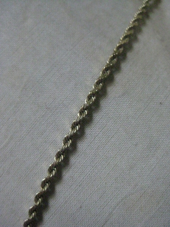 14K Yellow Gold Chain Rope Necklace Karat KT Soli… - image 2