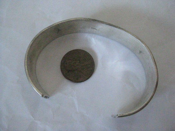 Native American Sterling Cuff Shadow Bracelet Vin… - image 8