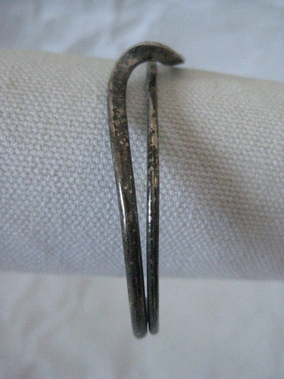 Split Wave Sterling Cuff Bangle Bracelet Vintage … - image 2