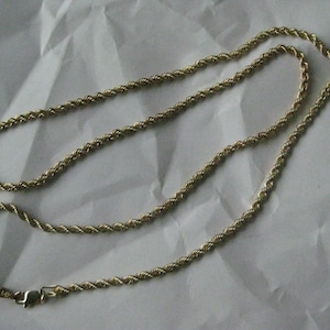 14K Yellow Gold Twisted Rope Link Chain Necklace Karat KT Solid Vintage 20 inches image 4