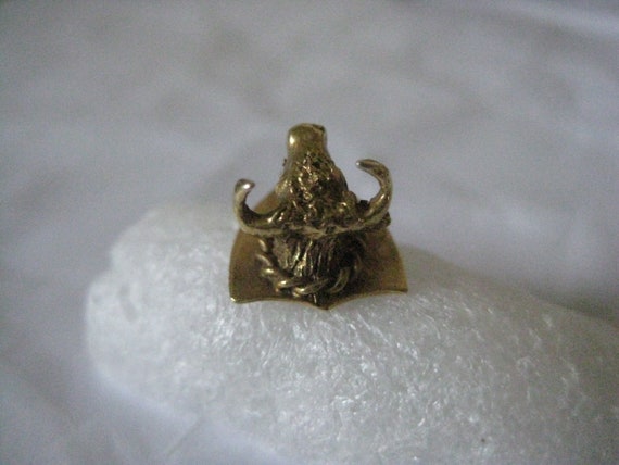 Bull 14K Yellow Gold Solid Pin Tie Tack Vintage K… - image 3