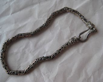 Byzantine Bracelet Sterling Filigree Vintage Chain Link Silver 925