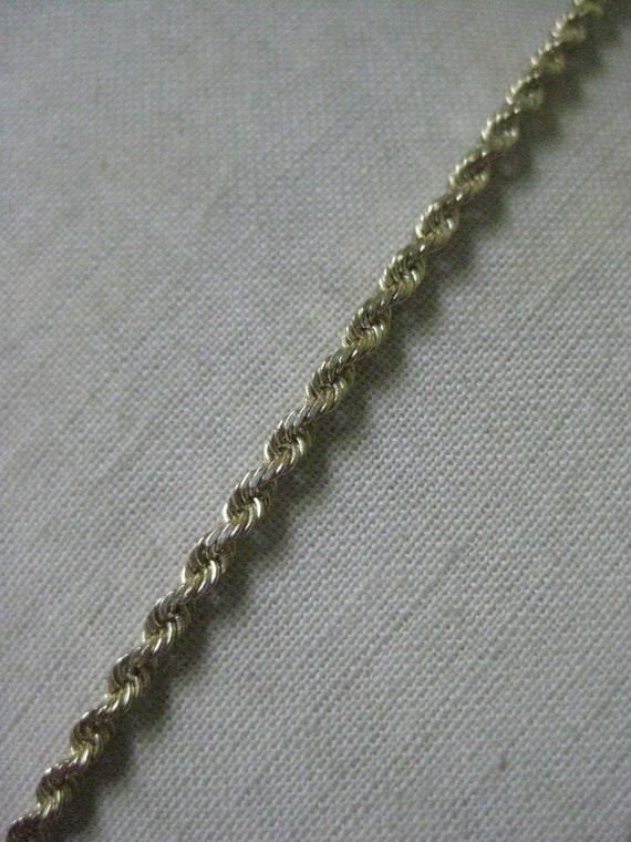14K Yellow Gold Chain Rope Necklace Karat KT Soli… - image 2