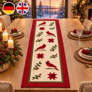 Couverture Cardinal Cheer, patron patchwork moderne et épuré | Téléchargement PDF, idéal pour débutants, compatible avec les chutes de tissu - 71 x 203 cm (taille lit)