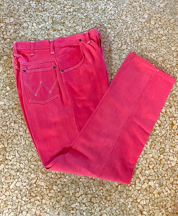 Vintage Wranglers 1960’s Rare Pink Jeans High Wai… - image 1