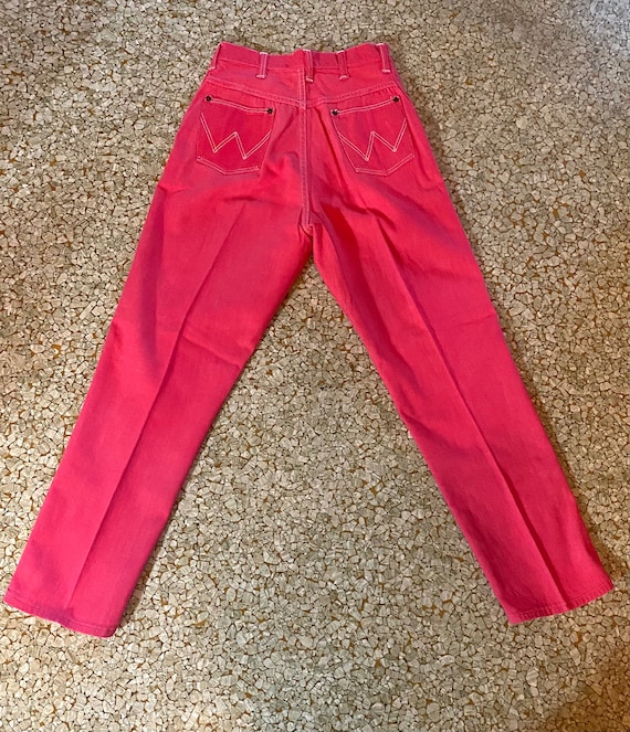 Vintage Wranglers 1960’s Rare Pink Jeans High Wai… - image 7