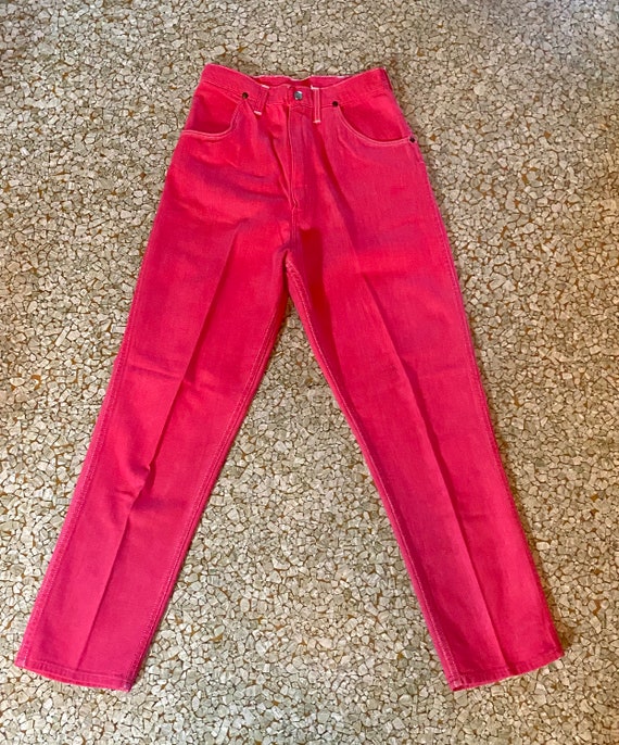 Vintage Wranglers 1960’s Rare Pink Jeans High Wai… - image 2