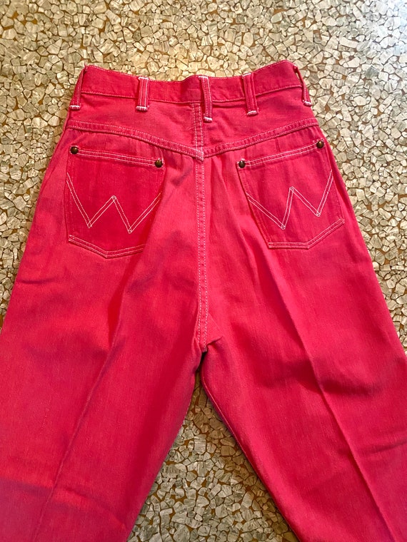 Vintage Wranglers 1960’s Rare Pink Jeans High Wai… - image 8