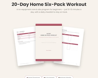 20-Day Home Six-Pack Workout | No Equipment Core Challenge (Digital Download)