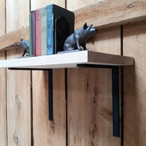 Set of 2 Hand Forged, Blacksmith Made Large Shelf Brackets