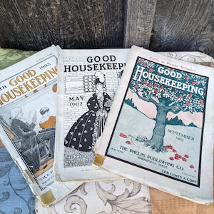 Set of 3 Good Housekeeping Magazines 1902-1903. Vintage fashion and advertising!