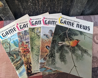 Set of 5 Vintage Pennsylvania Game News, 1959-1961 Hunting Outdoors Magazines