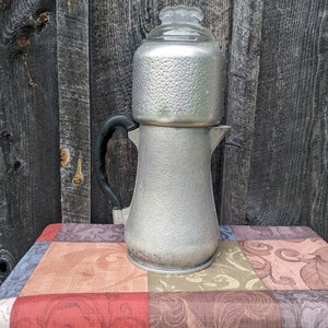 Vintage Guardian Ware gjuten aluminium perkulatorkanna och karaff hammarfinish