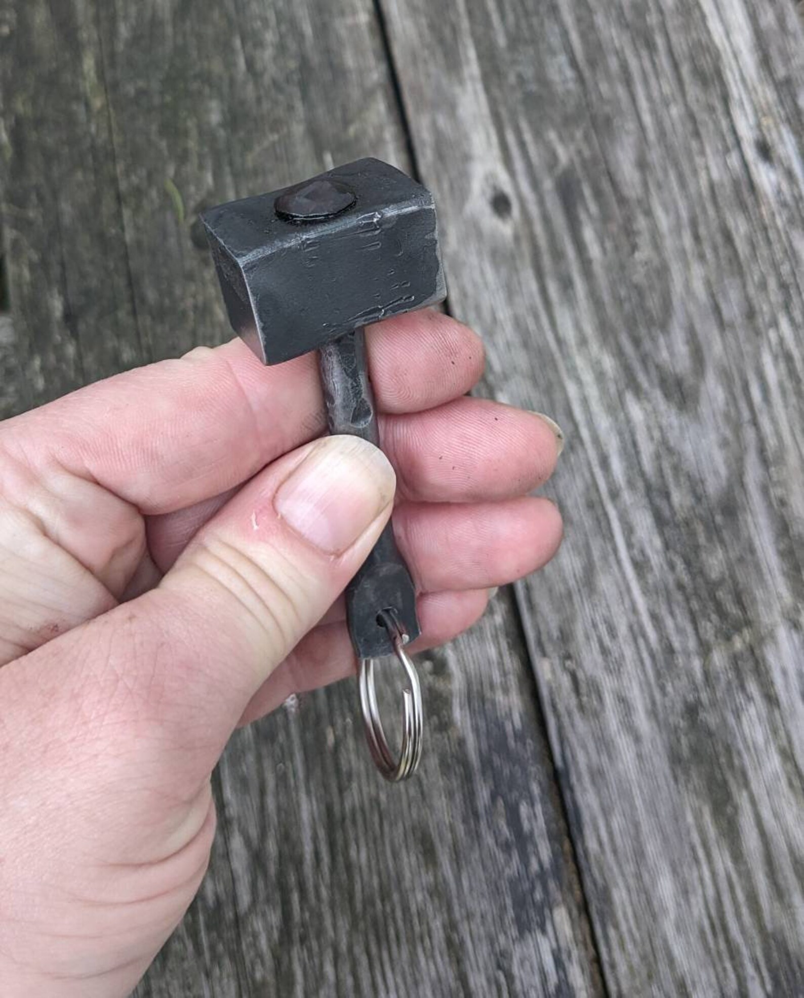Hand Thor's Hammer Keychain Blacksmith Made. Great Etsy