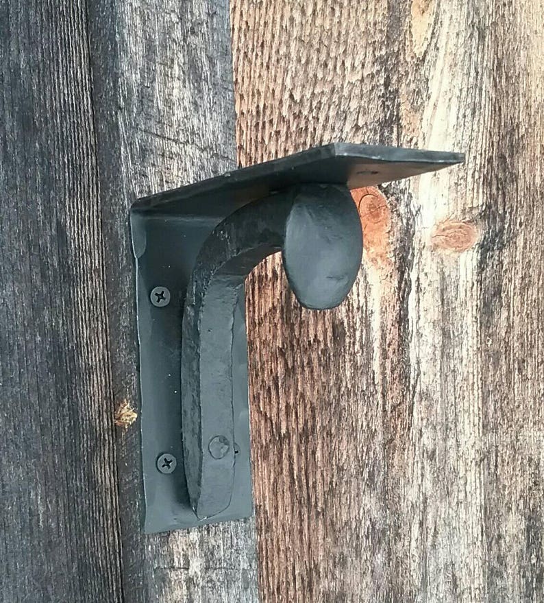 Set of 2 Hand Blacksmith Made Wall Shelf Brackets Made Etsy