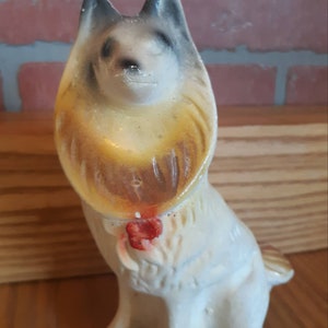Vintage Carnival Chalkware Collie Dog