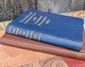 Set of 2 Vintage 1950's Pennsylvania Police Procedure Textbooks Reference Books