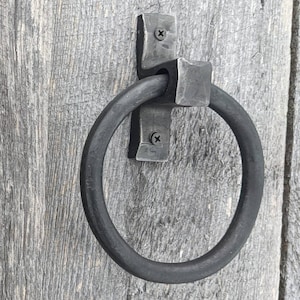 Single Large Hand Forged Ring Handle