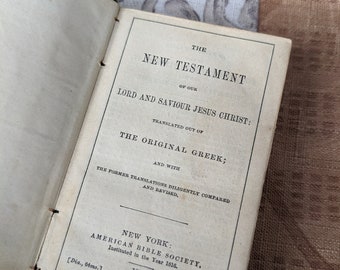 1871 Pocket Bible-The New Testament of our Lord and Saviour Jesus Christ by the American Bible Society. 150+ years old!