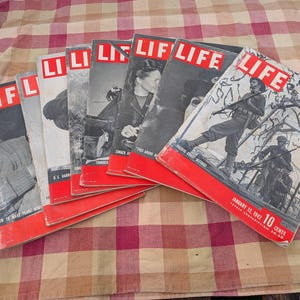 Set of 8 Life Magazines from October -December 1942. World War II Photos and History