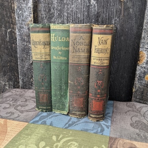 Set of 4 1800&#39;s Novels by Mrs. A. L. Wister- Hulda, Quicksands, A Noble Name and Vain Forebodings