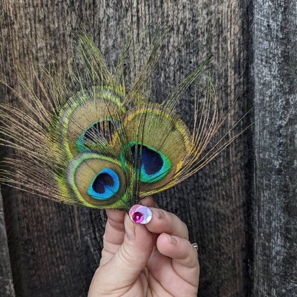 Cruelty-Free Peacock Feather Hair Clip