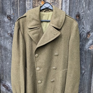 Vintage World War II Military Navy Wool Trench Coat Olive Drab - Etsy