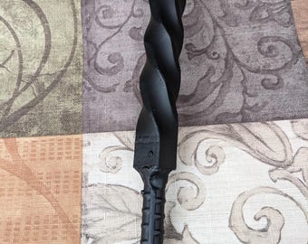 Heavy Duty Twisted Hand Forged Fire Poker for Campfires or Wood Stove