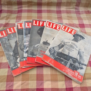 Set of 7 Life Magazines from July - September 1942. World War II Photos and History