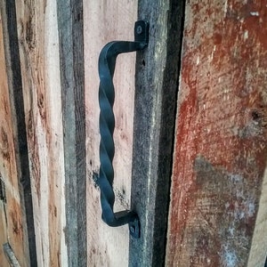 Single Twisted Hand Forged Handle or Door Pull image 1