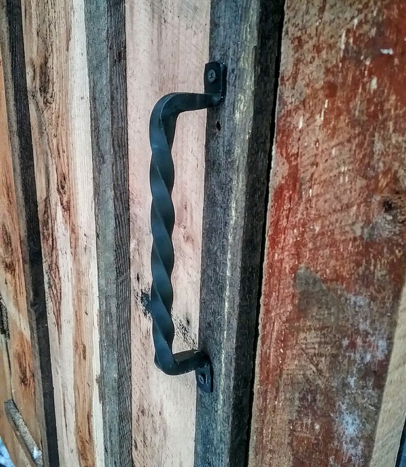 Single Twisted Hand Forged Handle or Door Pull image 1
