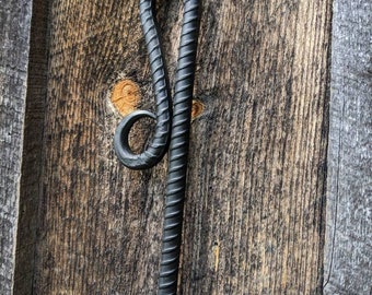 Hand Forged 33" Fire Poker for Campfires or Wood Stove- Made of Sturdy Rebar