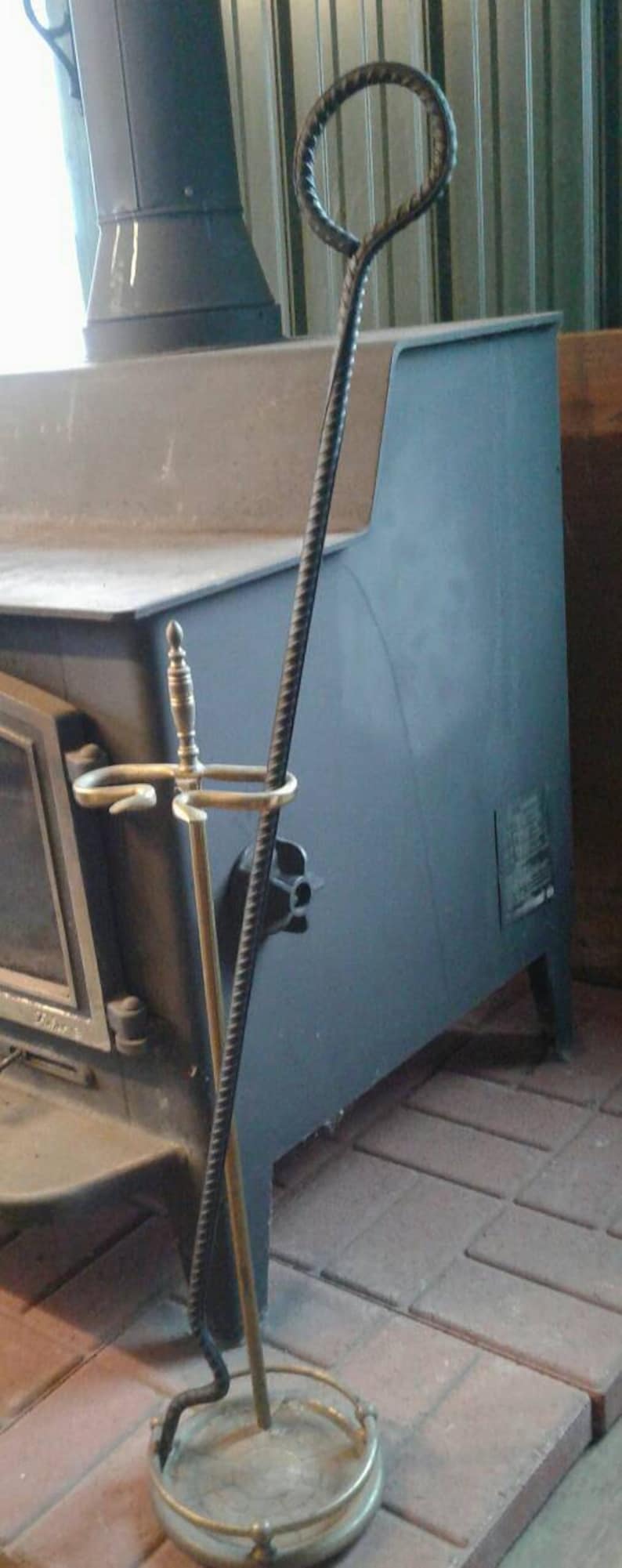 Made of Salvaged Rebar Heavy Duty Round Handle Hand Fire Poker