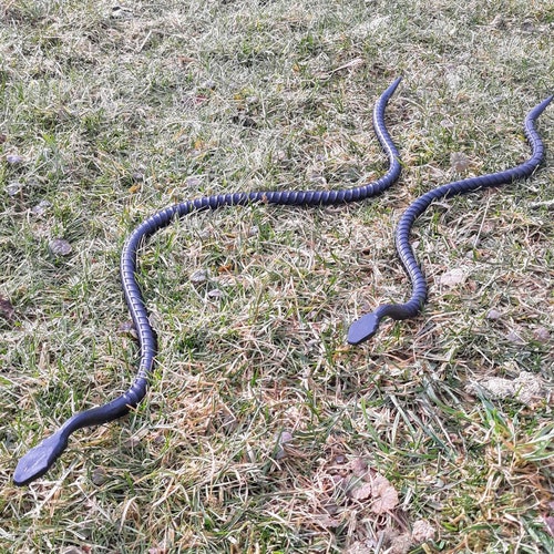 Décoration de jardin forgée à la main en forme de serpent, idéale pour effrayer les oiseaux de votre jardin !