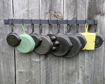 Handgesmeed, gladde afwerking 48-inch pannenrek voor wandmontage