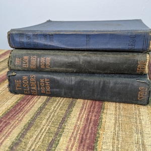 1930-talets grundskoleläsare - Cathedral Basic Reader 3, Elson Reader 4 & 8.