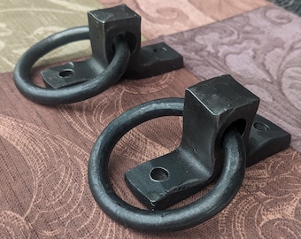 Small Hand Forged Ring Handles or Door Pulls