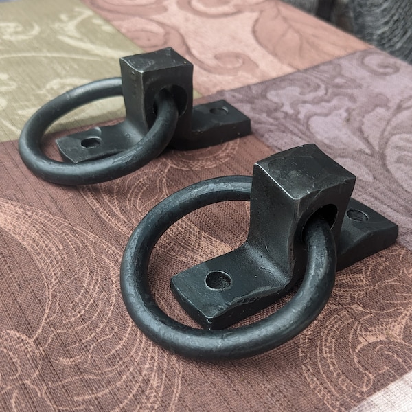 Small Hand Forged Ring Handles or Door Pulls