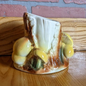 Vintage Retro Mushroom Pottery Desk Organizer, Kitchen Utensil Holder Home Decor