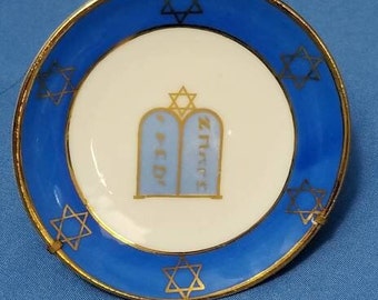 Limoges Plate Ten Commandments Miniature Plate LIMOGES Jewish Mini Plate Photo Prop Free Shipping