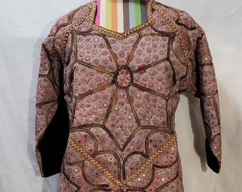 Bohemian Dress Tunic Dress w/Shisha Mirrors Embroidered Banjara Dress Kurta Tunic Photo Prop Free Shipping