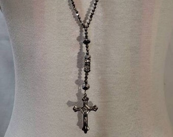 Catholic Rosary Hematite Rosary Handmade Rosary Necklace Fashion Hematite Rosary FREE Shipping