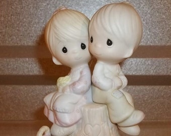 Precious Moments Figurine "Love One Another" 1978 Wedding Cake Topper Jonathan And David Statue Cake Topper Free Shipping