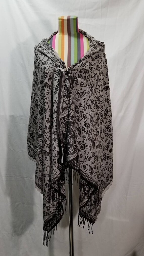 Women Scarf Black And Silver Soft And Classy Long 