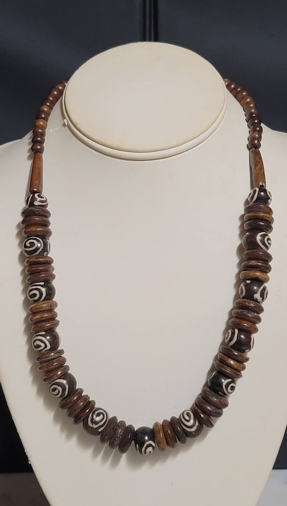 Choker Necklace AFRICAN Wood Choker Tribal Necklac