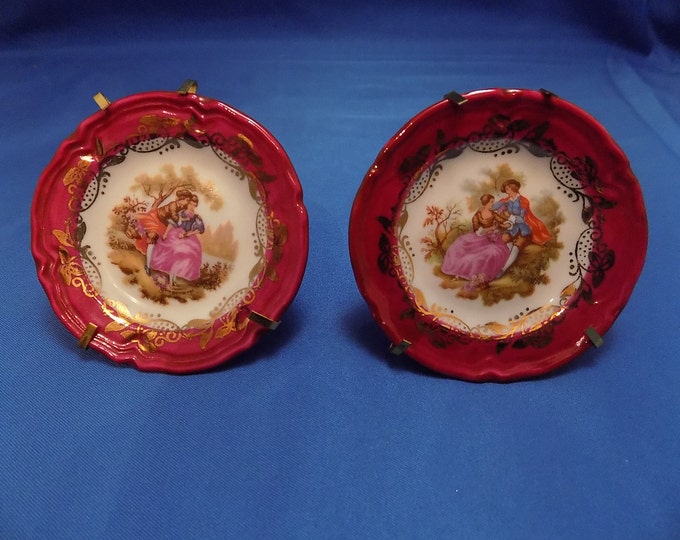 Limoges Miniature Plates 2 Pcs Vintage LIMOGES Goudeville / Etsy