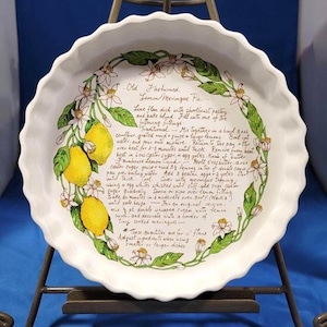 70&#39;s Royal Winton Pie Dish Lemon Meringue Pie Pottery Dish Staffordshire England Ironstone Free Shipping